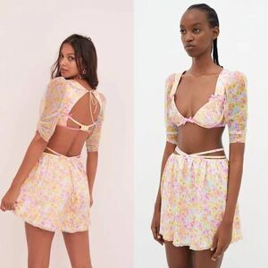 NWOT For Love and Lemons Pastel Punch Skirt and Top XS